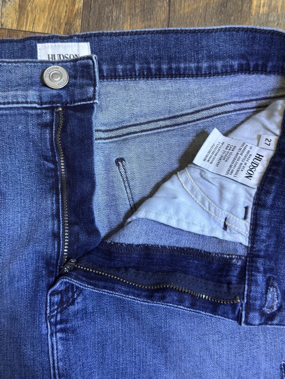 Hudson Denim Mini Skirt Star Embroidery distressed hem size 27 - Picture 4 of 8